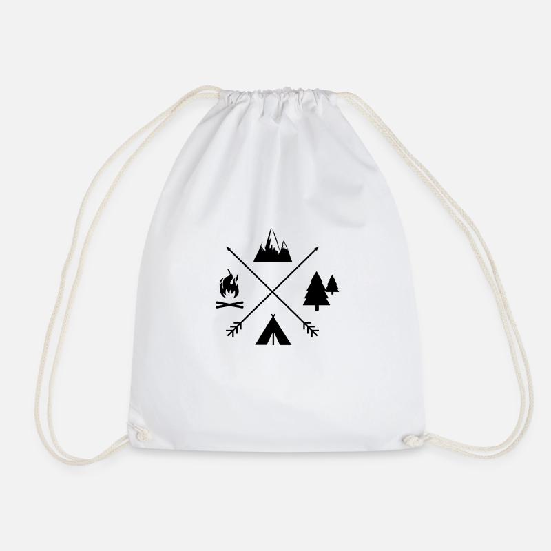 Camping time individual black - Drawstring Bag - white