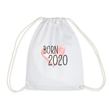 Born 2020 Herz 4 - Turnbeutel - Weiß - Vorne