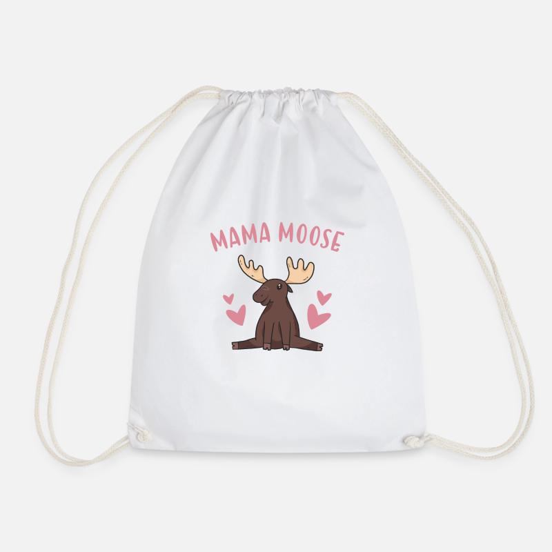 Elk Mama Moose - Turnbeutel - Weiß
