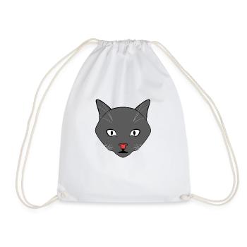 Katze Schwarz - Turnbeutel - Weiß - Vorne