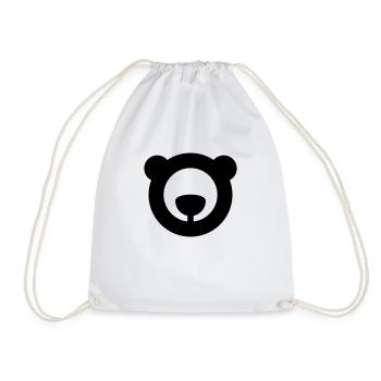 bear logo - Drawstring Bag - white - Front