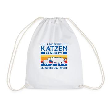 Katze Tier Katzen Geschenk - Turnbeutel - Weiß - Vorne