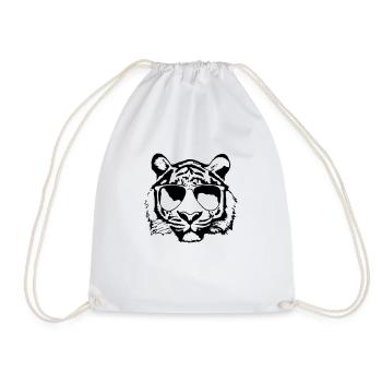 Tiger mit Sonnenbrille Coole Geschenkidee - Turnbeutel - Weiß - Vorne