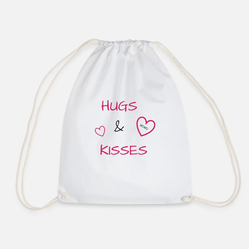 I love clothes / Hugs&Kisses - Drawstring Bag - white