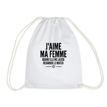 j aime ma femme / humour mari - Sac de sport léger - blanc - Devant