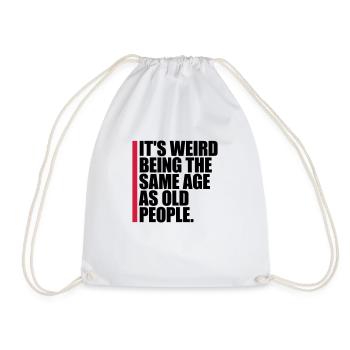 being old people age - Drawstring Bag - white - Front