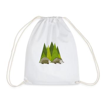Hedgehogs - Drawstring Bag - white - Front
