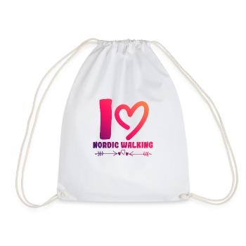 I love Nordic Walking - Drawstring Bag - white - Front