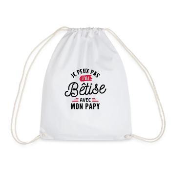 je peux pas j ai bêtise avec mon papy - Sac de sport léger - blanc - Devant