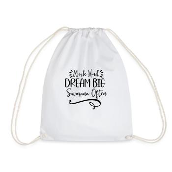work hard dream big savasana ofteen 01 - Drawstring Bag - white - Front