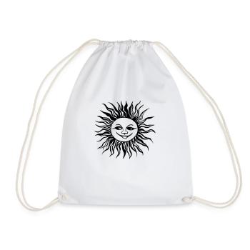 Sun Summer Watercolor Nature Beach Sky Vector 1 - Drawstring Bag - white - Front