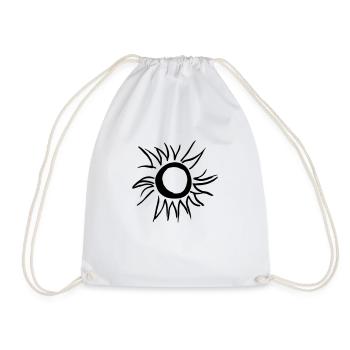 Sun Summer Watercolor Nature Beach Sky Vector 4 - Drawstring Bag - white - Front