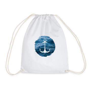 Sea Water Beach - Drawstring Bag - white - Front