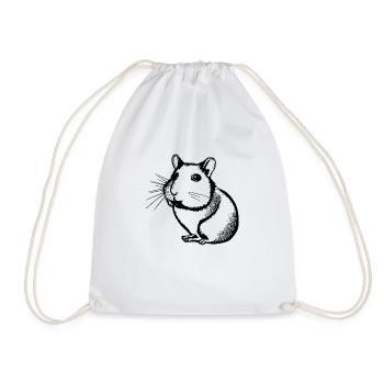 Hamster cute animal rodent animals funny pet 5 - Drawstring Bag - white - Front