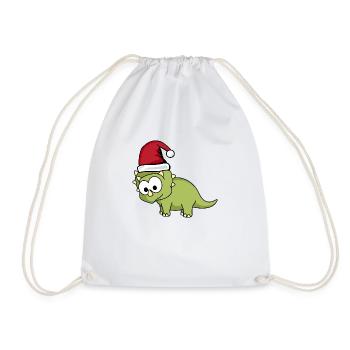 Dinosaure tricératops Noël - Sac de sport léger - blanc - Devant