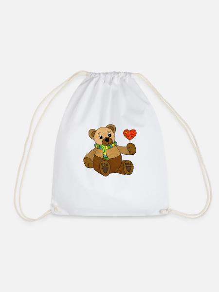 Teddybär - Turnbeutel - Weiß