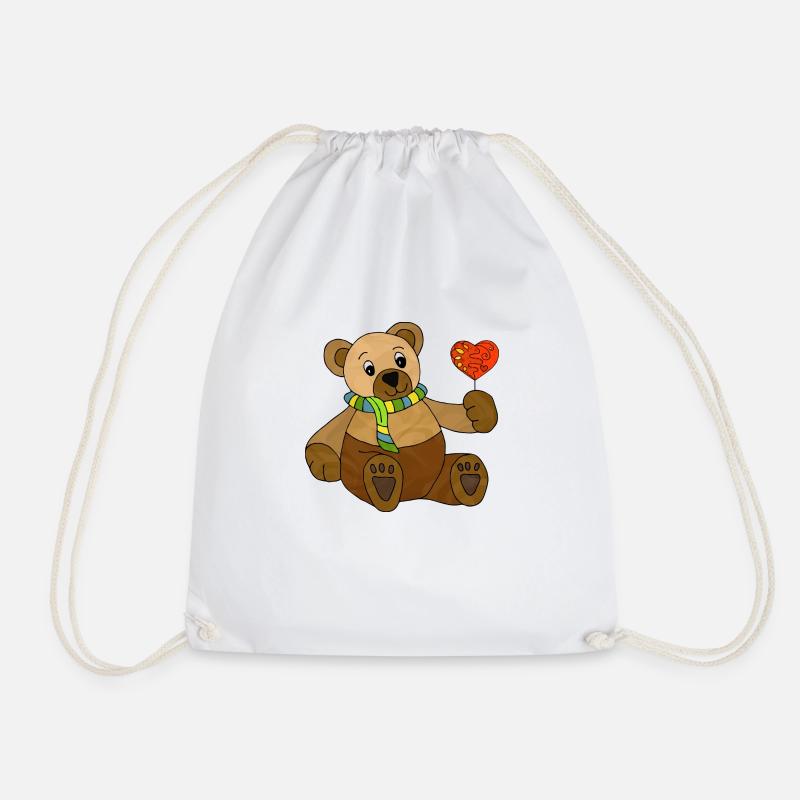 Teddybär - Turnbeutel - Weiß