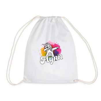 FLYNN - Beau nom de garçon avec licorne cool - Sac de sport léger - blanc - Devant