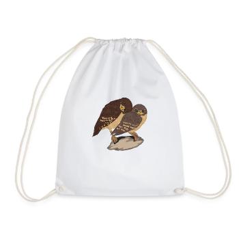 Owl - Drawstring Bag - white - Front