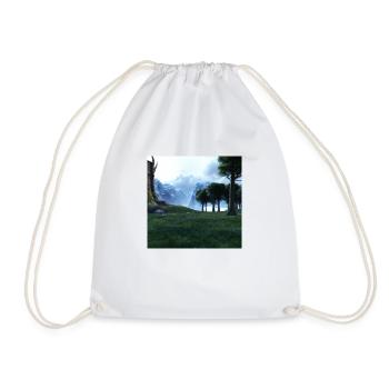 Beautiful mountain landscape in the fog - Drawstring Bag - white - Front