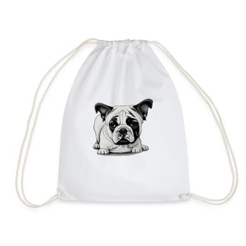 Bulldog Français Chien anglais 6 - Sac de sport léger - blanc - Devant