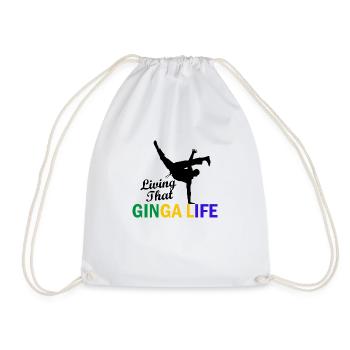 Ginga Capoeira for Brazilian Martial Arts - Drawstring Bag - white - Front