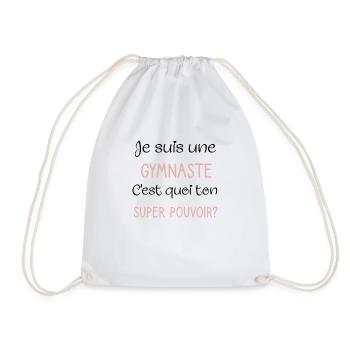 Je suis une gymnaste c'est quoi ton super pouvoir - Sac de sport léger - blanc - Devant