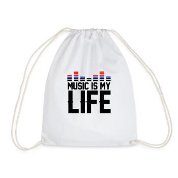 Music is my Life - Drawstring Bag - white - Front