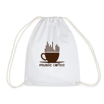 Musik Kaffee Icon - Turnbeutel - Weiß - Vorne