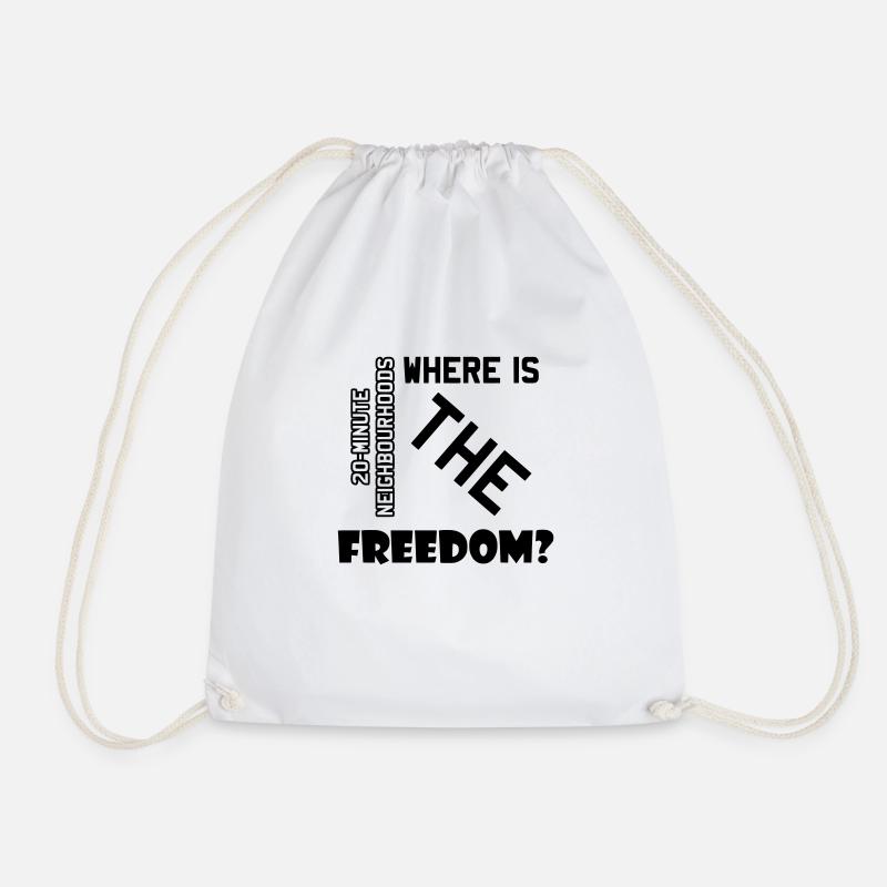 freedom - Drawstring Bag - white