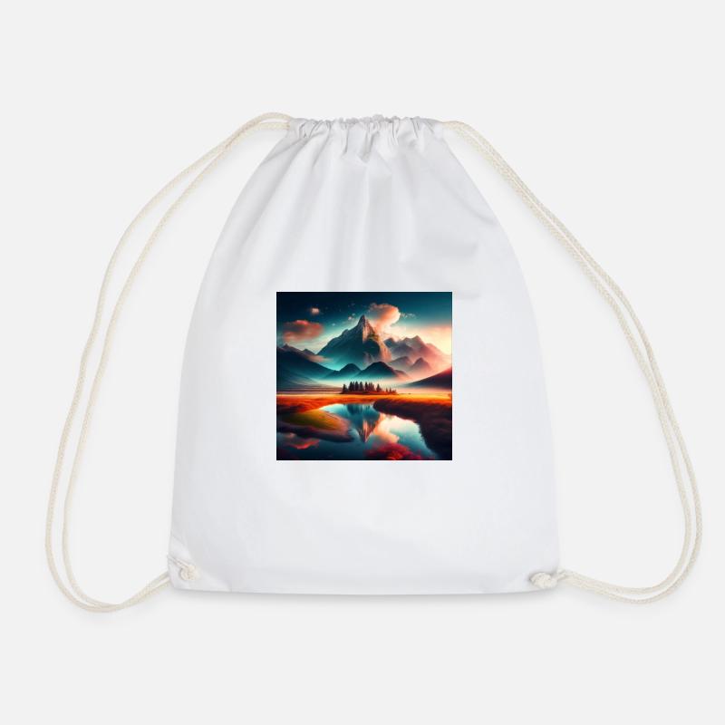 Landscape - Drawstring Bag - white