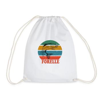 Retro Forelle - Turnbeutel - Weiß - Vorne