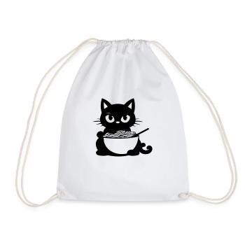 chat avec des nouilles - Sac de sport léger - blanc - Devant