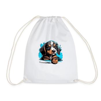 Cute puppy - Drawstring Bag - white - Front