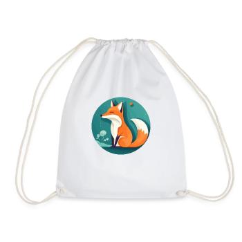 Renard, Reineke, Nez rouge, Renarde, Jupe rouge - Sac de sport léger - blanc - Devant