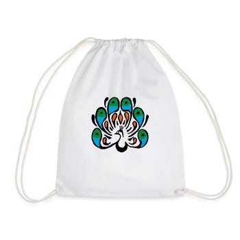 paon en couleur - Sac de sport léger - blanc - Devant