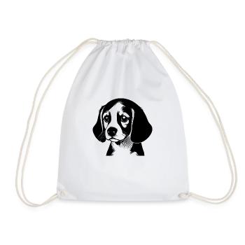 Beagle Dog - Drawstring Bag - white - Front