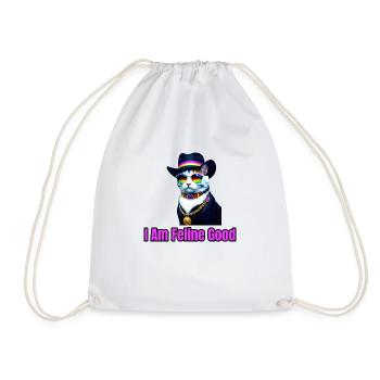 Un chat portant un fedora et des lunettes de soleil - Sac de sport léger - blanc - Devant