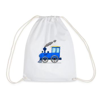 Train pour enfants chemin de fer bleu - Sac de sport léger - blanc - Devant