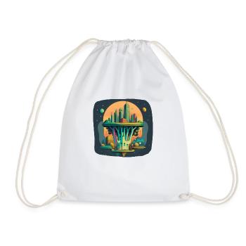Ville futuriste inspirée du brocoli - Sac de sport léger - blanc - Devant