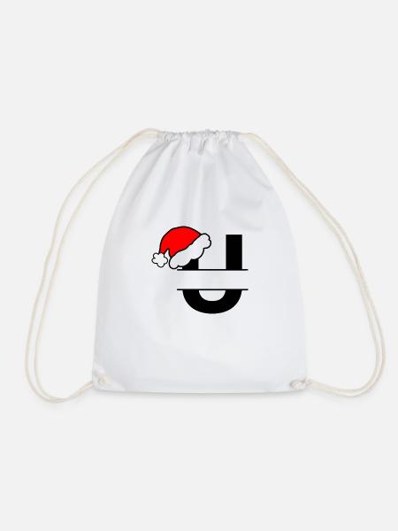 Weihnachtsalphabet Brief Sie zum Personalisieren - Turnbeutel - Weiß
