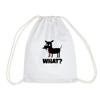 Chien avec du sang de couteau Halloween quoi? - Sac de sport léger - blanc - Devant