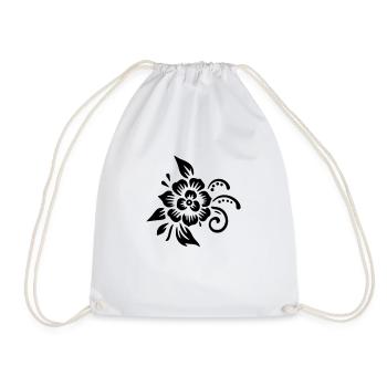 Floral Decoration - Drawstring Bag - white - Front