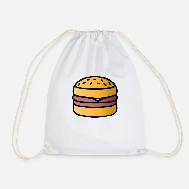 BURGER - Drawstring Bag - white