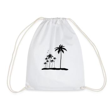 Palm Island - Drawstring Bag - white - Front
