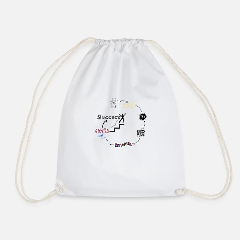 do it success - Drawstring Bag - white