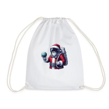 Idée cadeau Père Noël astronaute - Sac de sport léger - blanc - Devant