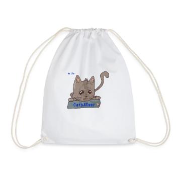 Lia's cat design - Cast4Ever - Drawstring Bag - white - Front