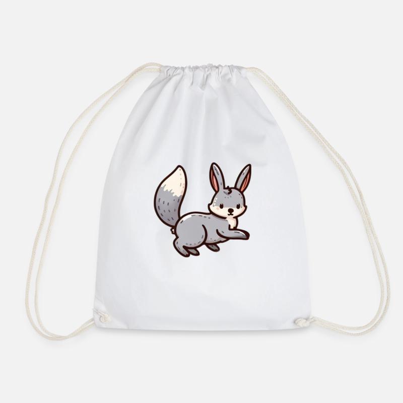 Cute Bunny - Drawstring Bag - white