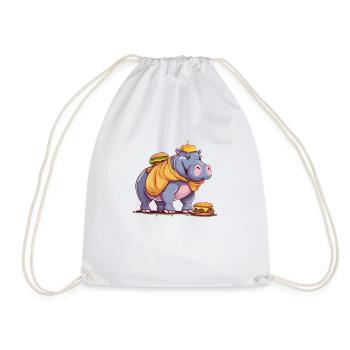 Hippopotame Burger Buddy T-shirt - Sac de sport léger - blanc - Devant